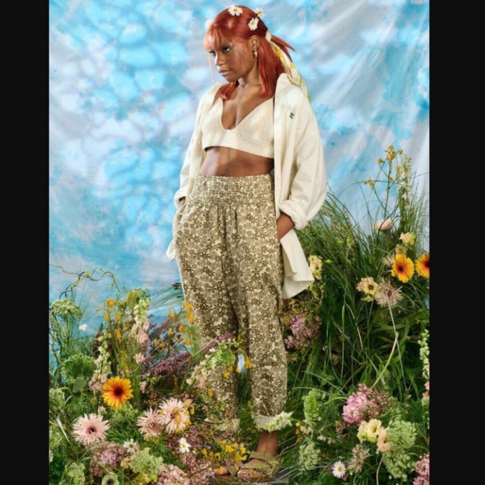 Lucy & Yak Alexa Organic Cotton Trousers Joyflora-leaf Size XL